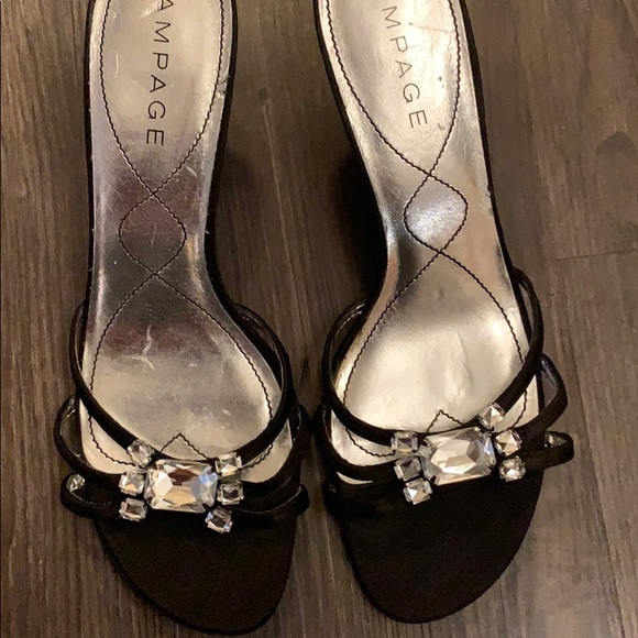 Black Kitten heels with diamonds - Picture 1 of 4